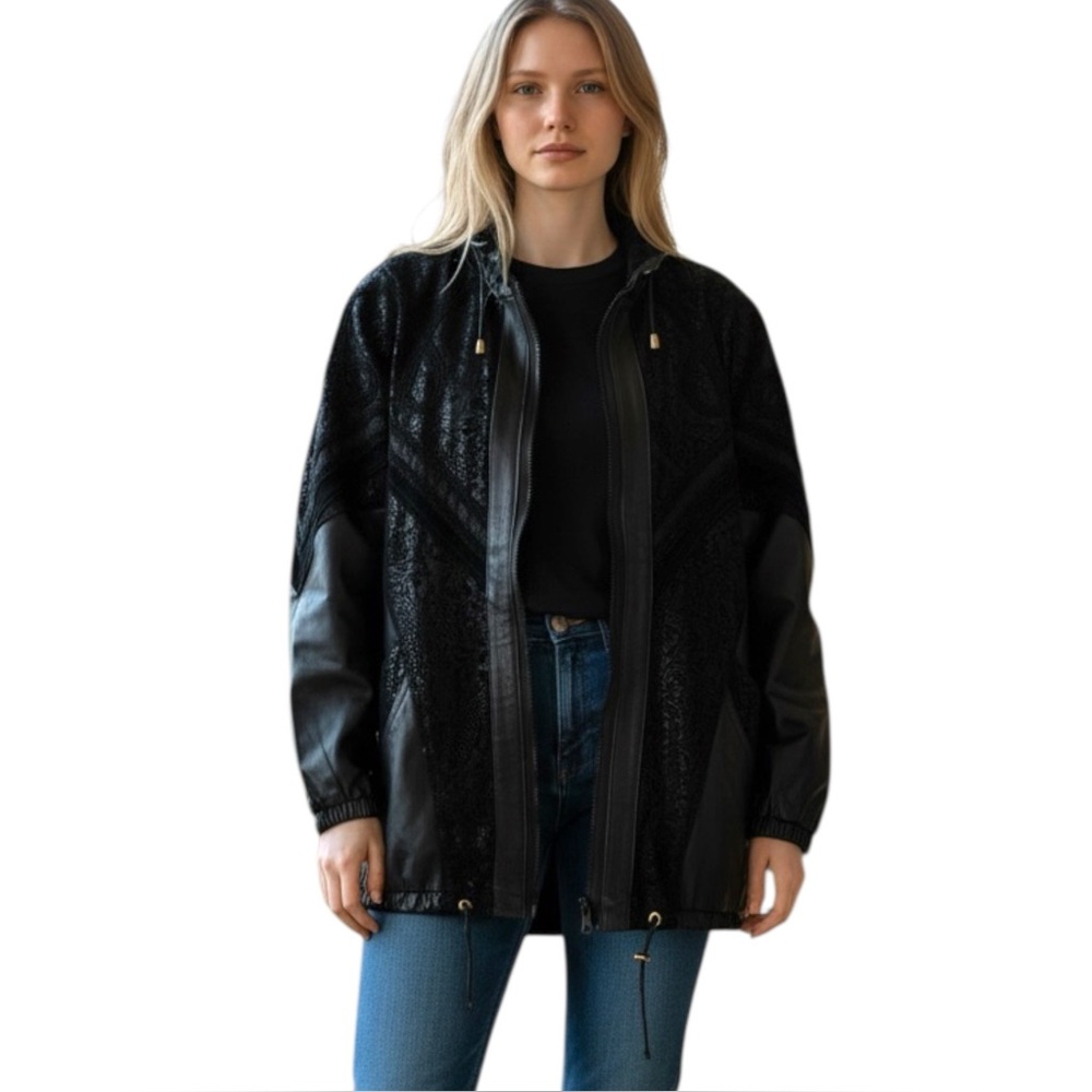 Vintage Winlit Leather Detail design women’s Jacket. SZ. S